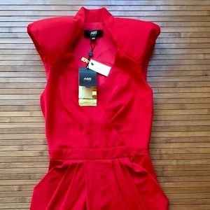 ABS Sleeveless red dress